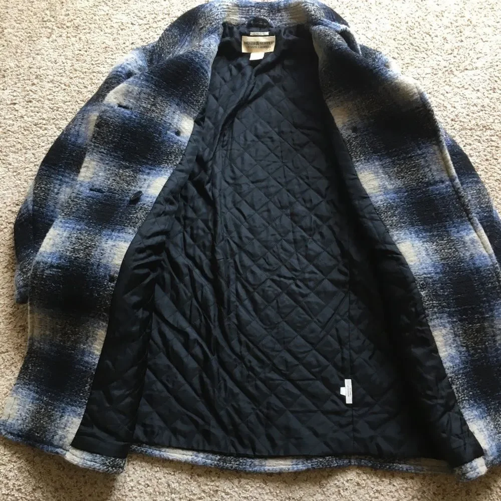 Ralph Lauren Denim Supply Shadow Plaid Wool Coat